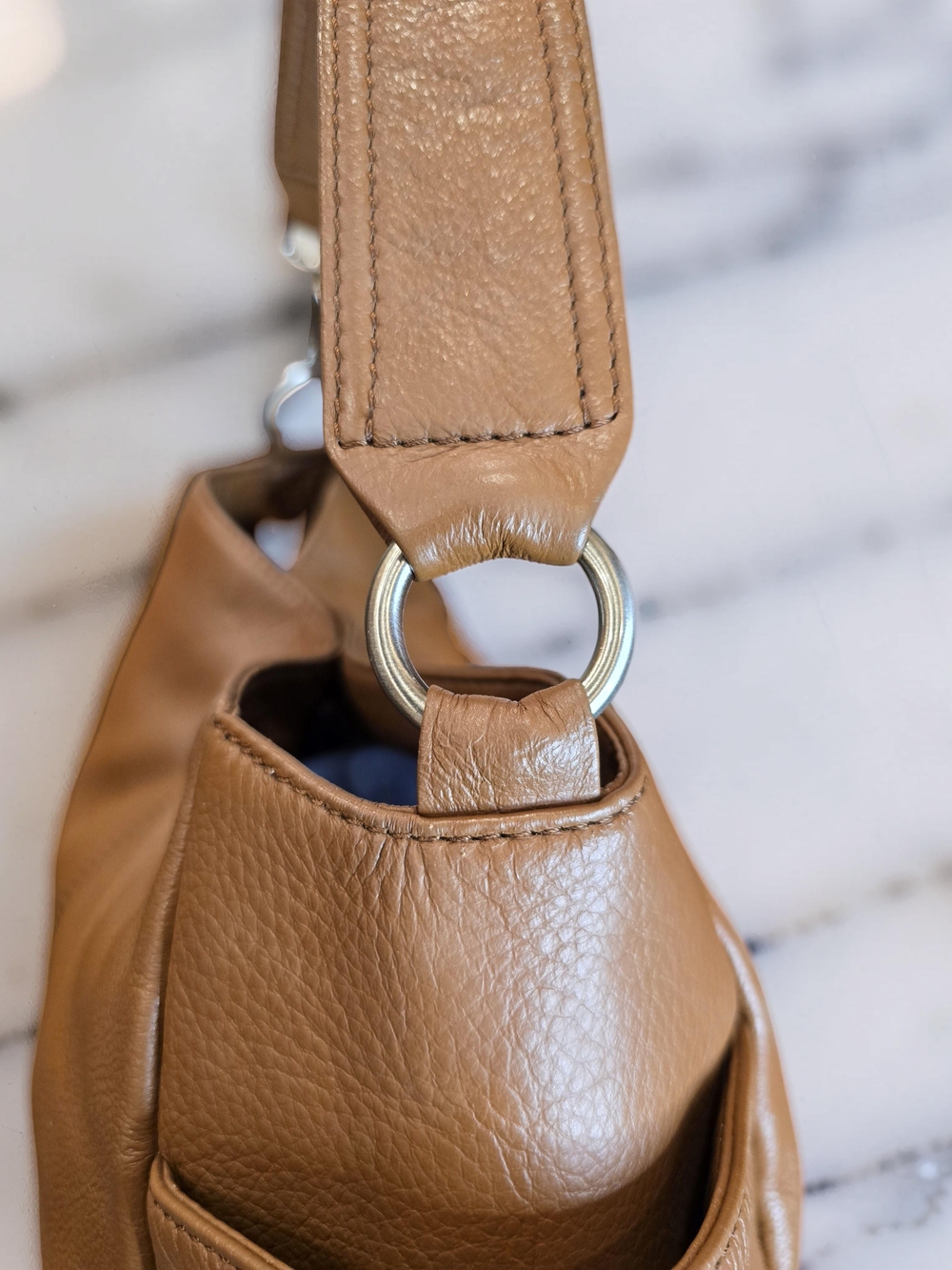 HOBO International Caramel Leather Slouchy Shoulder Bag - Picture 10 of 16